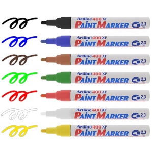 Marker cu vopsea, varf 2-3 mm, negru, ARTLINE 400XF - Img 2