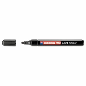 Marker cu vopsea, varf 2-3 mm, negru, EDDING 790