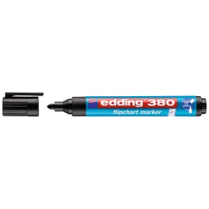 Marker pentru flipchart, varf rotund, negru, EDDING 380