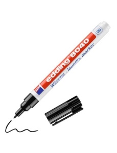 Marker pentru textile, varf rotund 1.0 mm, negru, EDDING 8040