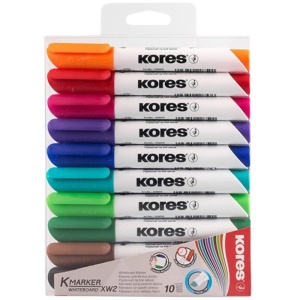 Marker pentru whiteboard, varf rotund 3.0mm, 10 buc/set, KORES