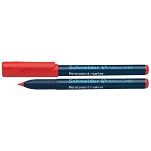 Marker permanent, varf 1-2mm, rosu, SCHNEIDER Maxx 240