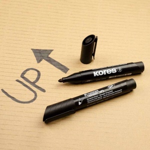Marker permanent, varf rotund 3mm, verde, KORES - Img 4