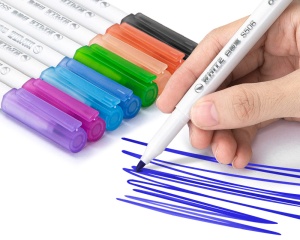 Marker whiteboard slim, varf rotund 1-2 mm, 8 buc/set, DELI - Img 2