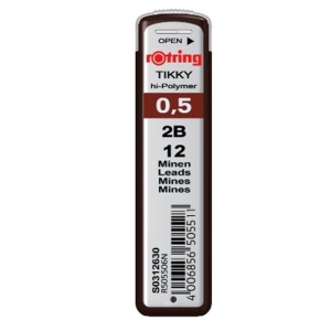 Mine creion 0,5mm, 2B, 12 buc/set, ROTRING
