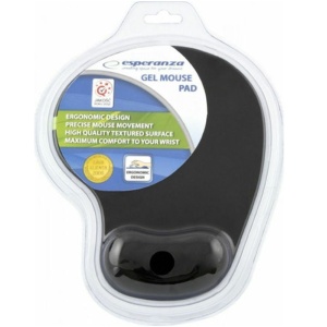 Mouse pad egronomic cu gel, negru, ESPERANZA