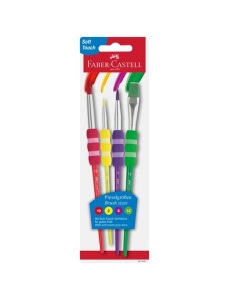 Pensule pictura FABER-CASTELL Soft Touch, 4 buc/set