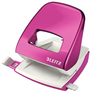 Perforator de birou, metalic, 30 coli, roz, LEITZ WOW 5008