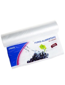 Pungi ambalare alimente, 3 kg, 285x375 mm, 350 buc/rola, SAFIR Clasic