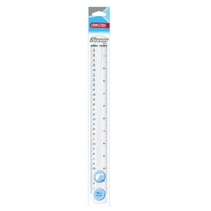 Rigla plastic, 30 cm, transparent, DELI
