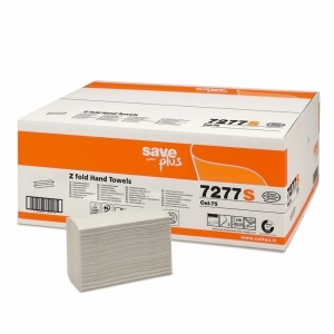 Servetele dispenser in Z, 20.5x23 cm, 2 straturi, 120 buc/set, 25 seturi/bax, Save Plus 7277S CELTEX