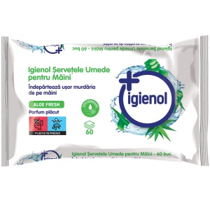 Servetele umede antibacteriene, 60 buc/pachet, IGIENOL