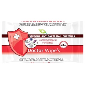 Servetele umede antibacteriene, 72 bucati/pachet, Doctor Wipe's - Img 2
