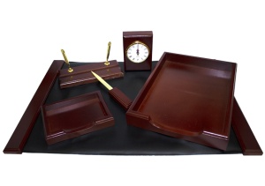 Set de birou lux din lemn 6 piese - Img 2
