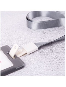 Snur textil pentru ecuson 1 cm, capsa plastic, albastru, 12 buc/set, DELI - Img 2
