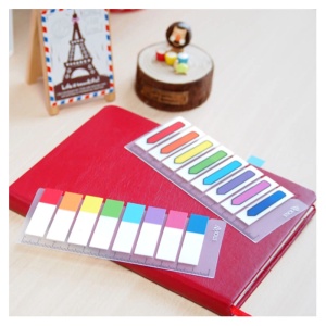 Stick index plastic color 45x12 mm, 8x15 file/set, STICK'N - 8 culori - Img 3