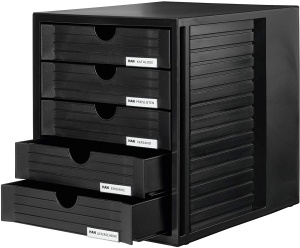 Suport documente, plastic, cu 5 sertare, negru, HAN - Img 2