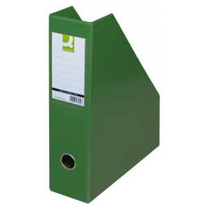 Suport reviste A4, carton plastifiat, verde, Q-CONNECT
