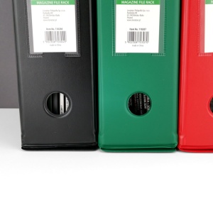 Suport vertical pentru cataloage, A4, carton laminat, 90mm, albastru, D.RECT - Img 3