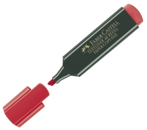 Textmarker, varf tesit 1-5 mm, rosu, FABER-CASTELL 1548 - Img 3
