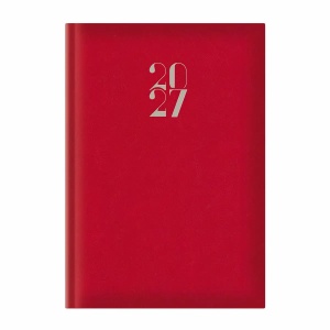 Agenda A4, datata, hartie ivory, rosu, ARTILUX