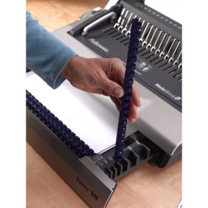 Aparat de indosariat manual, inele palstic, max. 500 coli, FELLOWES Galaxy 500 - Img 3