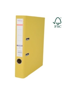 Biblioraft A4 plastifiat interior-exterior, 5 cm, galben, OPTIMA