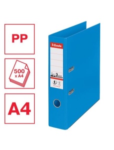 Biblioraft A4 plastifiat PP/PP, 7.5 cm, albastru vivida, ESSELTE NO. 1 Power - Img 4