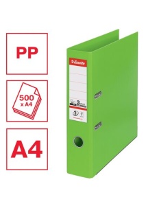 Biblioraft A4 plastifiat PP/PP, 7.5 cm, verde vivida, ESSELTE NO. 1 Power - Img 4
