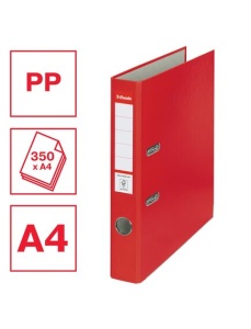 Biblioraft plastifiat, A4, 5 cm, rosu, ESSELTE Economy - Img 3