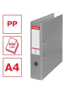 Biblioraft plastifiat, A4, 7.5 cm, gri, ESSELTE Economy - Img 3