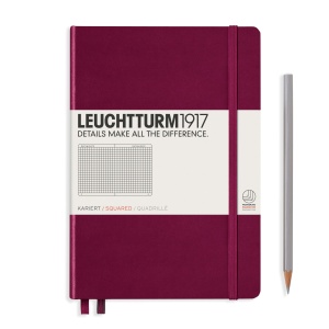 Caiet cu elastic A5, 125 file, matematica LEUCHTTURM1917 - Bordeaux