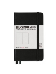 Caiet cu elastic A6, 94 file, velin, negru, LEUCHTTURM1917