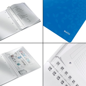 Caiet cu spirala A4, 80 file, matematica, albastru, LEITZ WOW - Img 3