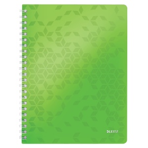 Caiet cu spirala A4, 80 file, matematica, verde, LEITZ WOW