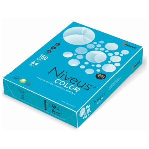 Carton colorat A4, 160 g/mp, 250 coli/top, albastru intens, NIVEUS