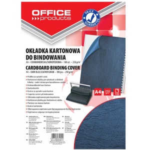 Coperta carton imitatie piele A4, 250 g/mp, 100 buc/set, bleumarin, OFFICE PRODUCTS