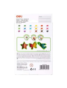 Creioane colorate plastic, 18 culori/set, DELI - Img 2