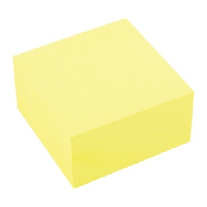 Cub notite autoadeziv 76x76 mm, 400 file, galben pastel, D.RECT
