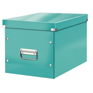 Cutie depozitare mare, 320x310x360 mm, carton, turcoaz, LEITZ WOW Click&Store Cub