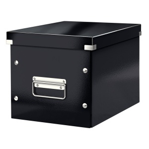 Cutie depozitare medie, 260x240x260 mm, negru, LEITZ WOW Click&Store
