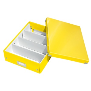Cutie organizare medie, 280x100x370 mm, carton, galben, LEITZ WOW Click&Store - Img 2