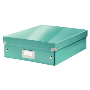 Cutie organizare medie, 280x100x370 mm, carton, turcoaz, LEITZ WOW Click&Store