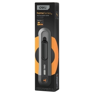 Cutter mare 19 mm, retractare automata, negru, DELI - Img 2