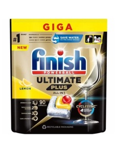 Detergent masina de spalat vase Finish Ultimate Plus Lemon, 90 buc/set