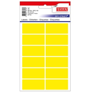 Etichete autoadezive, 23x50 mm, 60 buc/set, galben, TANEX