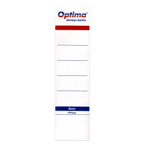 Etichete pentru biblioraft, 7.5 cm, 10 buc/set, alb, OPTIMA