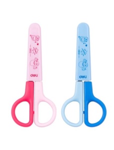 Foarfeca copii 12 cm, cu protectie plastic, DELI