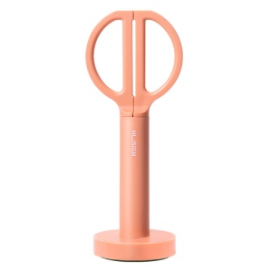 Foarfeca de birou 18 cm, cu suport, roz, Nusign DELI