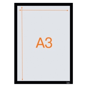 Folie magnetica, rama color A3, 2 buc/set, negru, NOBO - Img 2